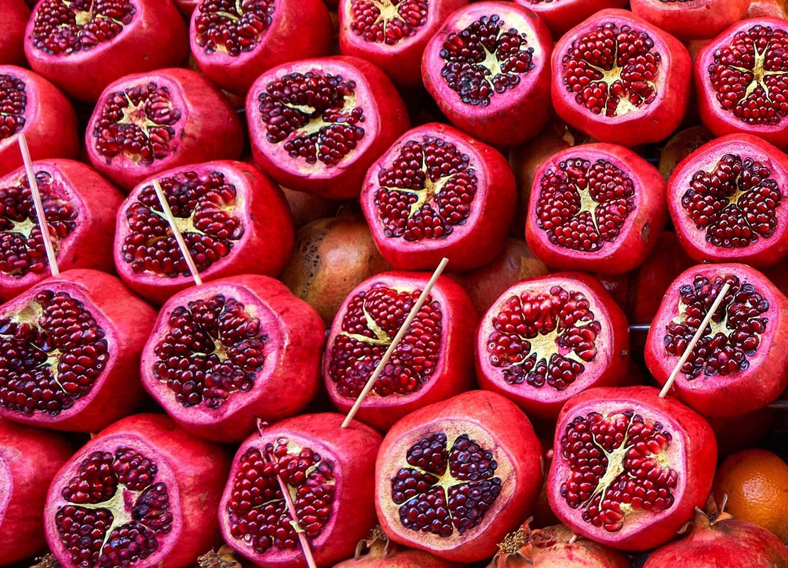 Pomegranates' innards