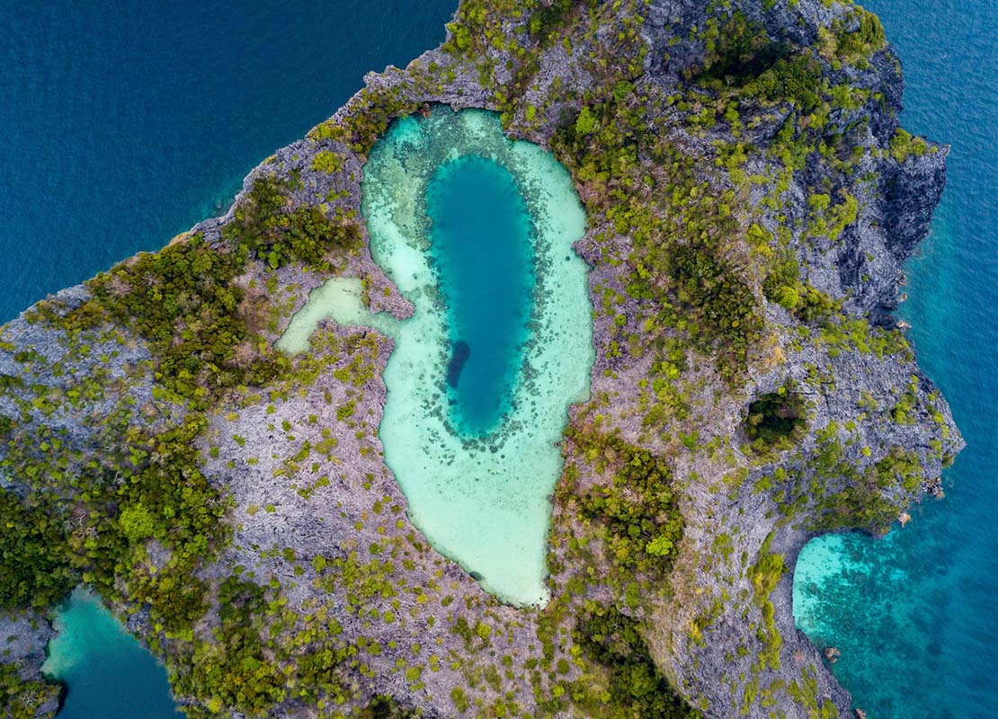 Aerial picture of a lagoon