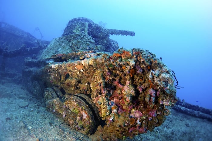 Underwater wreckage Micronesia on Thorfinn liveaboard
