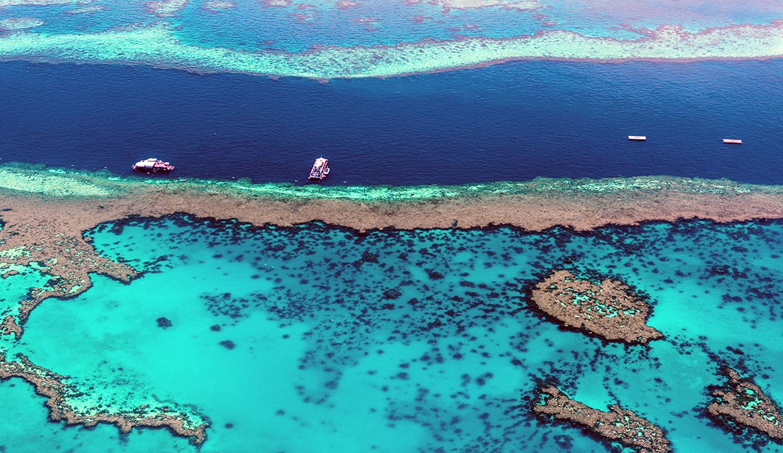 The Great Barrier Reef off the coast of Australia